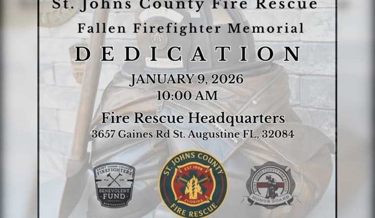 St. Johns County Fire Rescue to Dedicate New Fallen Firefighters Memorial in St. Augustine
