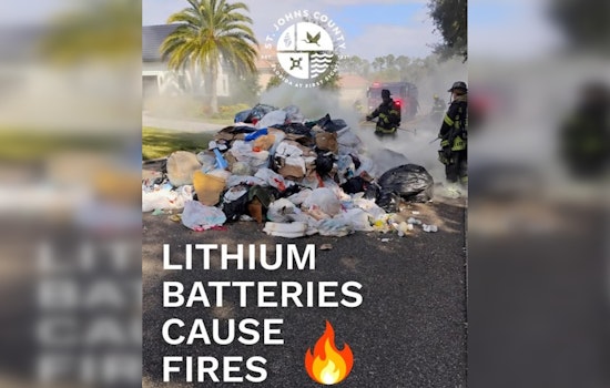 St. Johns County Warns Against Improper Disposal of Lithium Batteries After Ponte Vedra Garbage Truck Fire