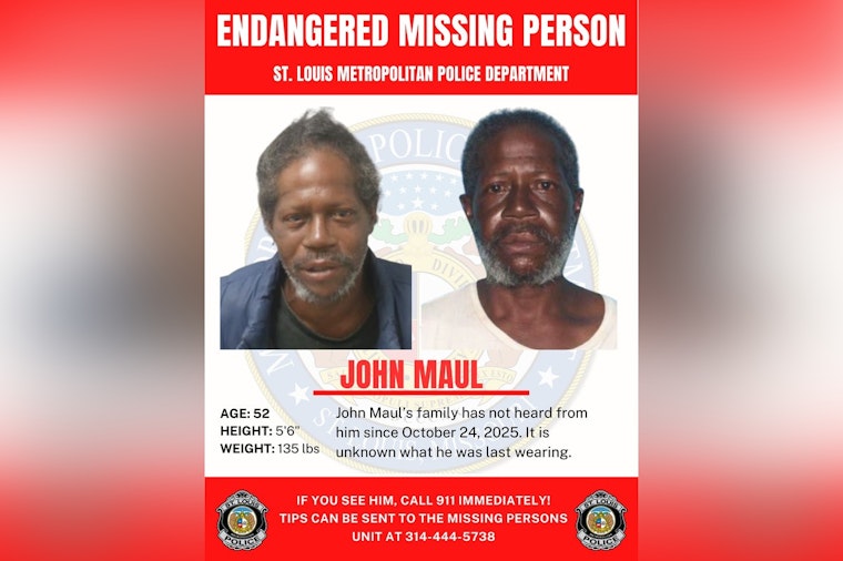 St. Louis Police Seek Public's Help in Search for Missing Man John Maul Since October 24