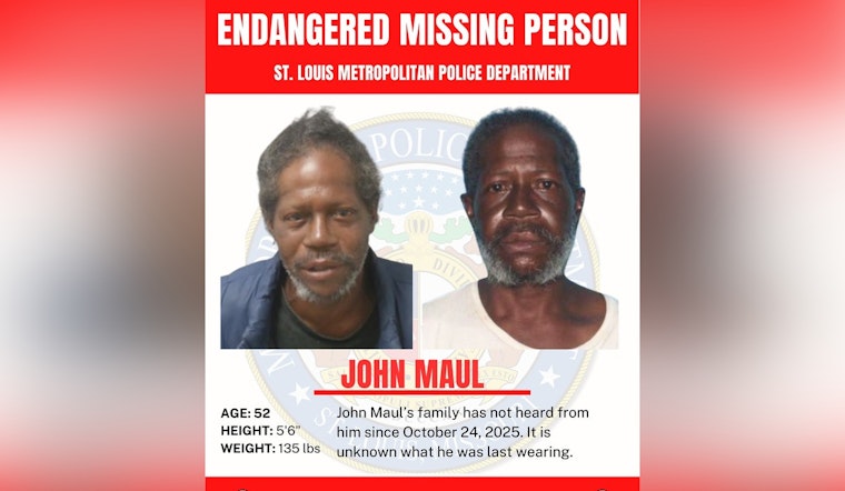 St. Louis Police Seek Public's Help in Search for Missing Man John Maul Since October 24
