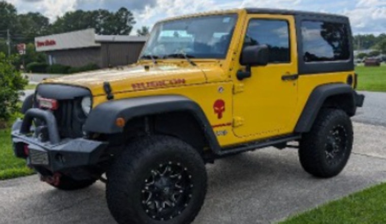 Statesville Police Seek Community Help in Locating Stolen Yellow Jeep Wrangler