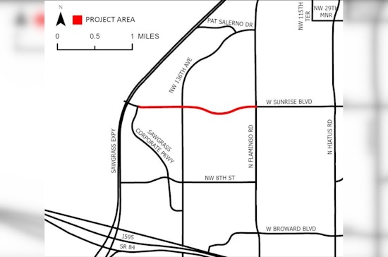 Sunrise Boulevard to Undergo Nighttime Resurfacing from Sawgrass Corporate Parkway to N. Flamingo Road Starting January 11