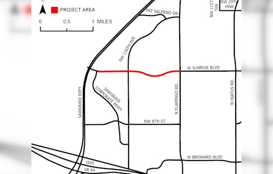 Sunrise Boulevard to Undergo Nighttime Resurfacing from Sawgrass Corporate Parkway to N. Flamingo Road Starting January 11