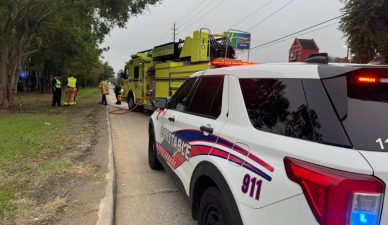 Suspected Arson Under Investigation After Blaze Near North Freeway and Airtex Drive Disrupts Traffic