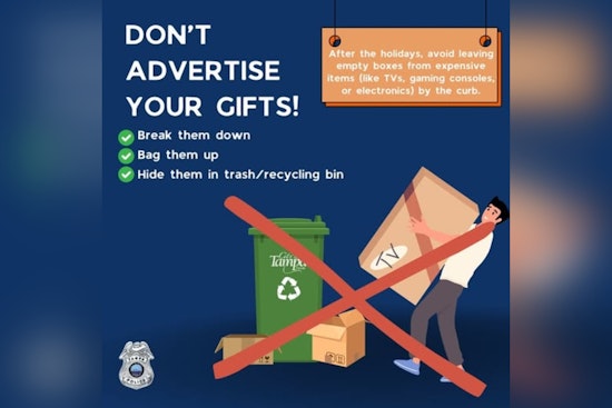 Tampa Police Department Advises Residents on How to Deter Post-Holiday Theft