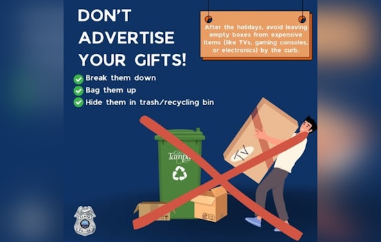Tampa Police Department Advises Residents on How to Deter Post-Holiday Theft