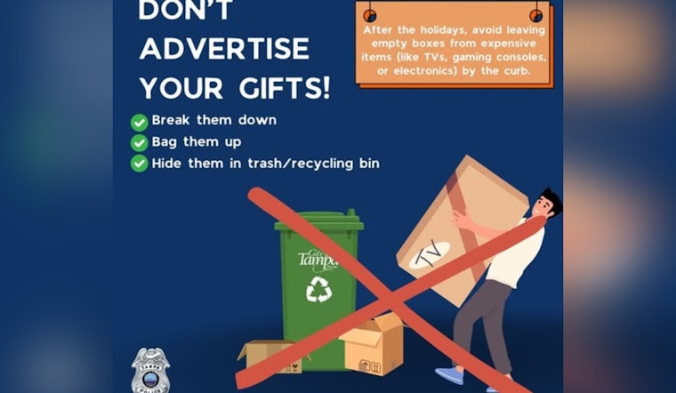 Tampa Police Department Advises Residents on How to Deter Post-Holiday Theft