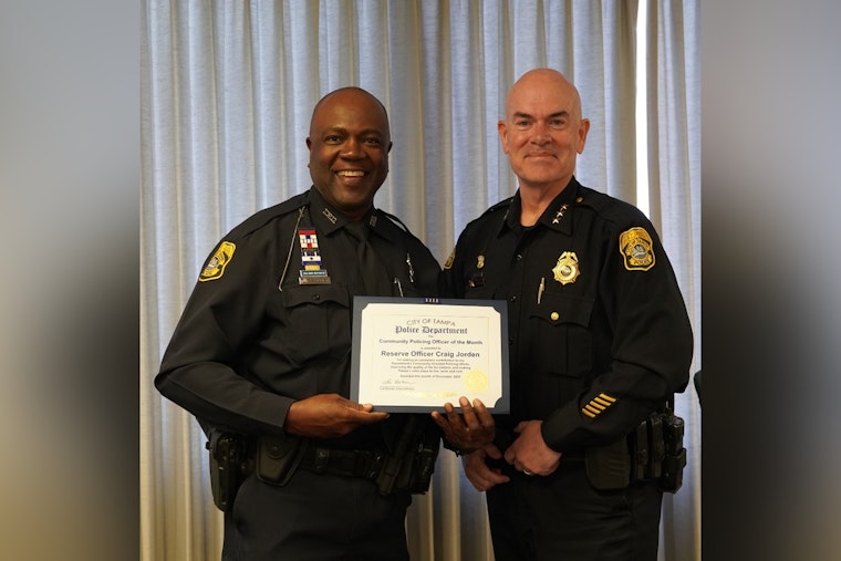 Tampa Police Department Celebrates Reserve Officer Craig Jorden as Community Policing Officer of the Month