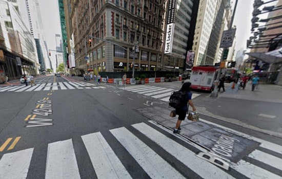 Taxi Suspended Above Manhole in Times Square, No Injuries Reported