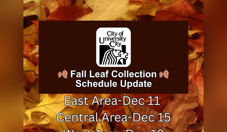 University City, MO Announces Updated Leaf Collection and Street Sweeping Schedule Due to Weather Delays
