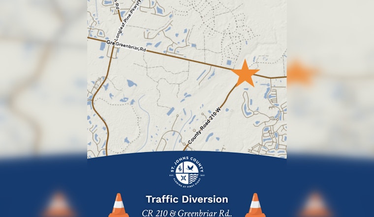 Upcoming Roadway Changes in St. Johns County as Commuters Adjust to New Traffic Pattern at CR 210 and Greenbriar Road