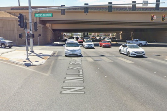 Vegas Traffic Cam Catches Empty School Bus In Central Las Vegas Crash