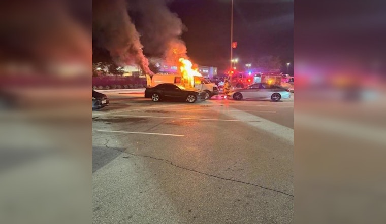 Vehicle Erupts in Flames at Cypress H-E-B Store with No Injuries Reported After Quick Response from Local Responders