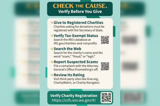 Washington State Authorities Warn of Charity Scams, Urge Donors to 'Pause. Check the Cause.'
