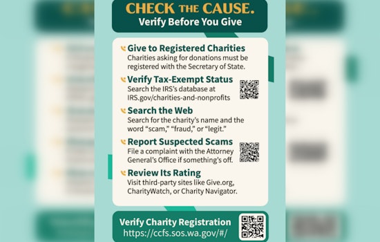 Washington State Authorities Warn of Charity Scams, Urge Donors to 'Pause. Check the Cause.'
