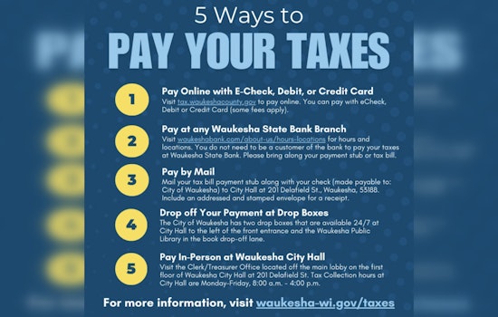 Waukesha Residents Notified That Tax Payments Are Due January 31, 2026