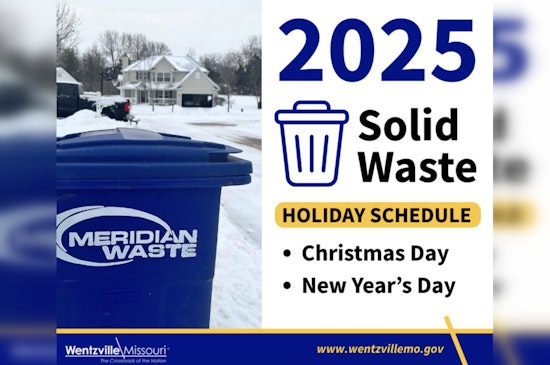 Wentzville Announces Holiday Trash Schedule Shift as Curbside Pickup Moves a Day for Christmas and New Year's