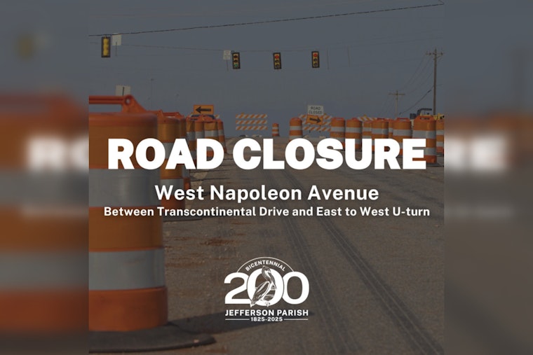 West Napoleon Avenue Lanes to Close for Sewer Valve Work in Jefferson Parish