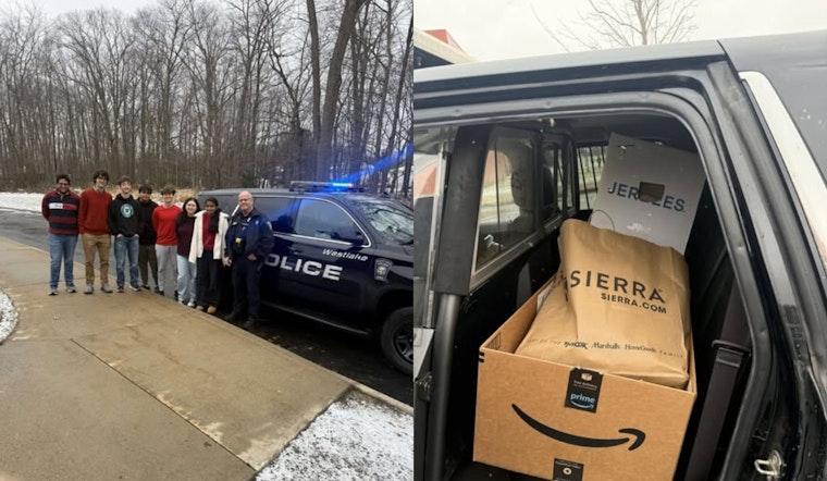 Westlake High School's French Club and Officer Gaertner Come Together to "Stuff the Cruiser" for Animal Charity