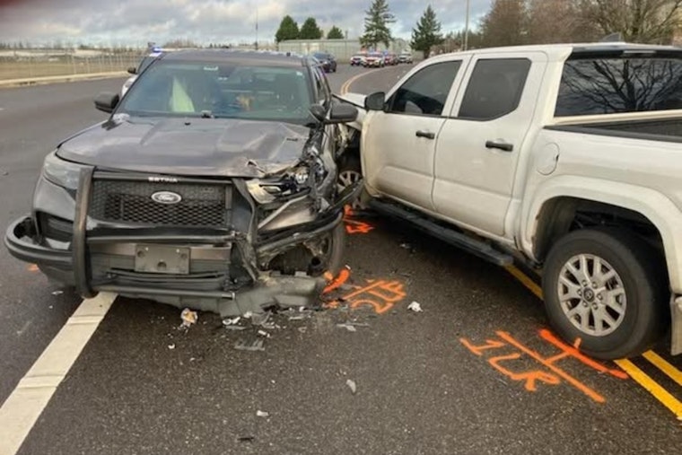 WSP Sergeant Injured in Pierce County Crash; Pickup Driver Cited for Negligent Driving