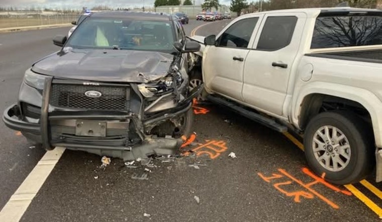 WSP Sergeant Injured in Pierce County Crash; Pickup Driver Cited for Negligent Driving