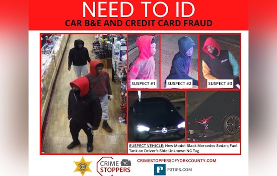 York County Sheriff's Office Seeks Public's Help to Solve Credit Card Fraud Following Fort Mill Car Break-Ins