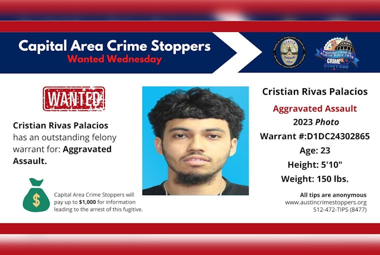Austin Police Seek Public's Help to Locate Suspect Cristian Rivas Palacios in Aggravated Assault Case