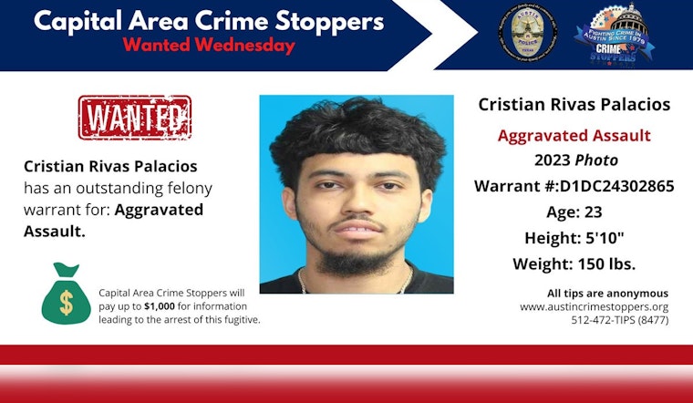 Austin Police Seek Public's Help to Locate Suspect Cristian Rivas Palacios in Aggravated Assault Case