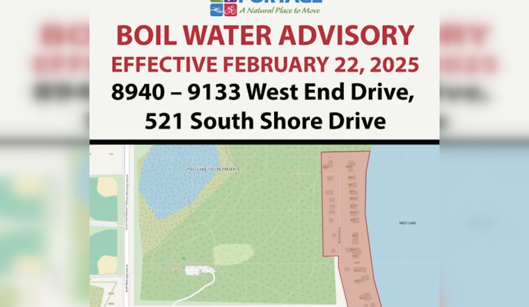 Boil Water Advisory Issued for Portage Residents After Water Main Break on West End Drive