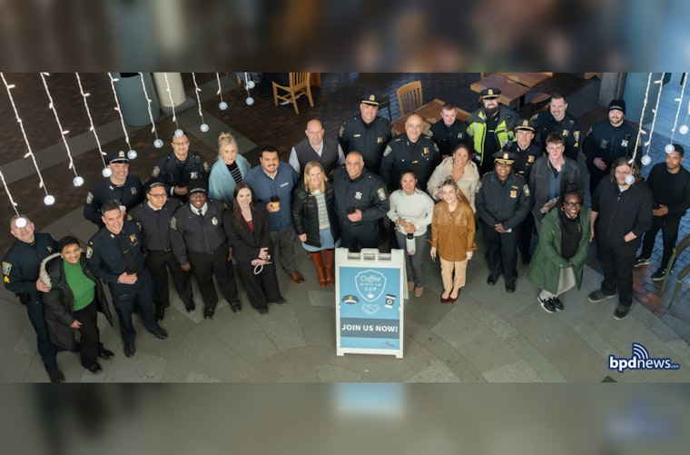 Boston Police and Residents Bond Over Coffee at Quincy Market Event