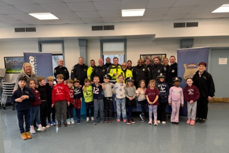 Boston Police Bond With Holy Name First Graders at District E-5 Community Engagement Event