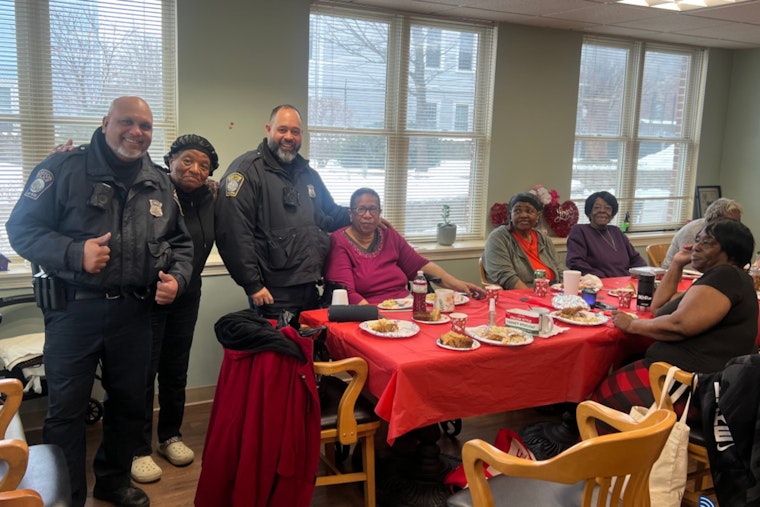 Boston Police Connect with Jamaica Plain Seniors Over Coffee at Spencer House