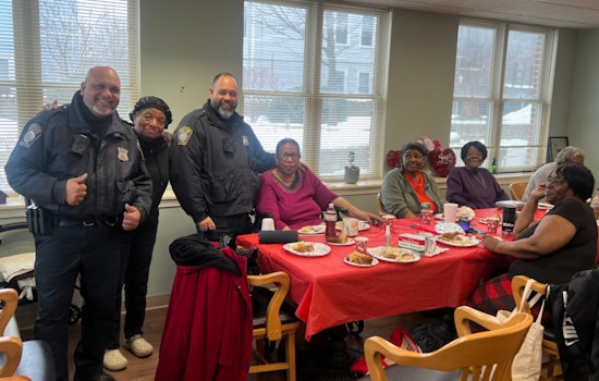 Boston Police Connect with Jamaica Plain Seniors Over Coffee at Spencer House