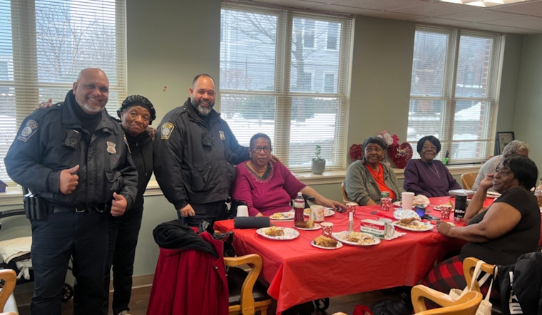 Boston Police Connect with Jamaica Plain Seniors Over Coffee at Spencer House