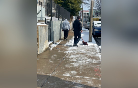 Boston Police Officers Build Community Bonds by Assisting Elderly Resident with Snow Shoveling in Dorchester