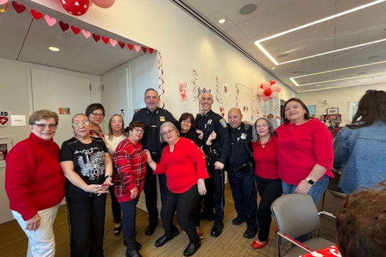 Boston Police Officers Share Valentine's Cheer with East Boston Seniors
