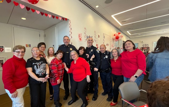 Boston Police Officers Share Valentine's Cheer with East Boston Seniors