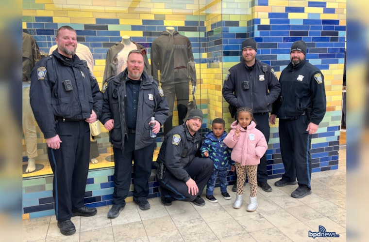 Boston Police Spread Cheer with Impromptu 'Future Officer' Badges for Kids at Prudential Mall