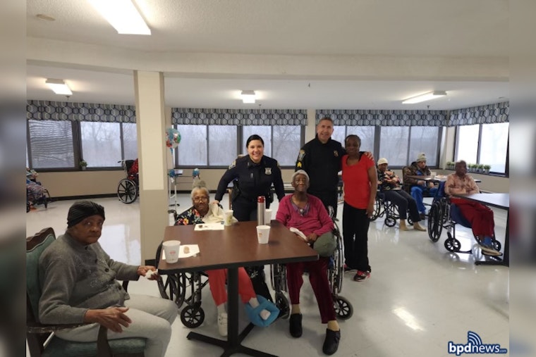 BPD Builds Bonds with Seniors by Discussing Safety Tips at Edgar P. Benjamin Healthcare Center