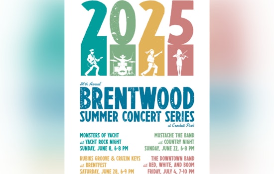 Brentwood Announces Star-Studded Lineup for 36th Annual Summer Concert Series