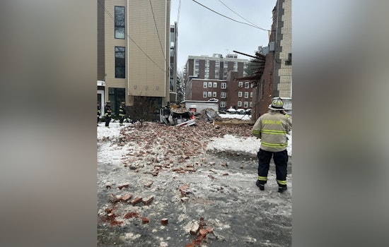 Building Collapse in Brookline, No Injuries as Structure Falls, Crushing Car on Vernon Street