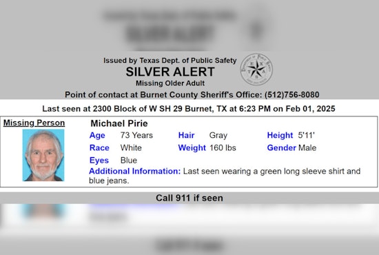 Burnet County Community Rallies in Search for Missing 73-Year-Old Man with Cognitive Impairment