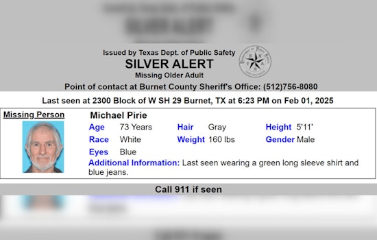 Burnet County Community Rallies in Search for Missing 73-Year-Old Man with Cognitive Impairment