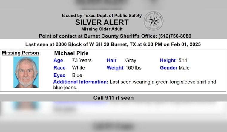 Burnet County Community Rallies in Search for Missing 73-Year-Old Man with Cognitive Impairment