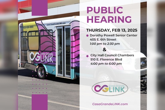 Casa Grande Seeks Public Input on Changes to CG LINK Transit Service and Invites Residents to Upcoming Hearings