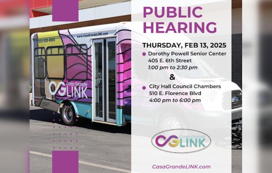 Casa Grande Seeks Public Input on Changes to CG LINK Transit Service and Invites Residents to Upcoming Hearings