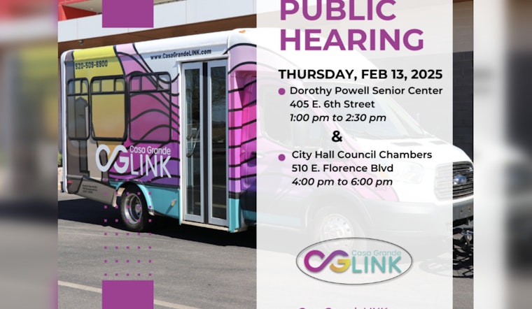 Casa Grande Seeks Public Input on Changes to CG LINK Transit Service and Invites Residents to Upcoming Hearings
