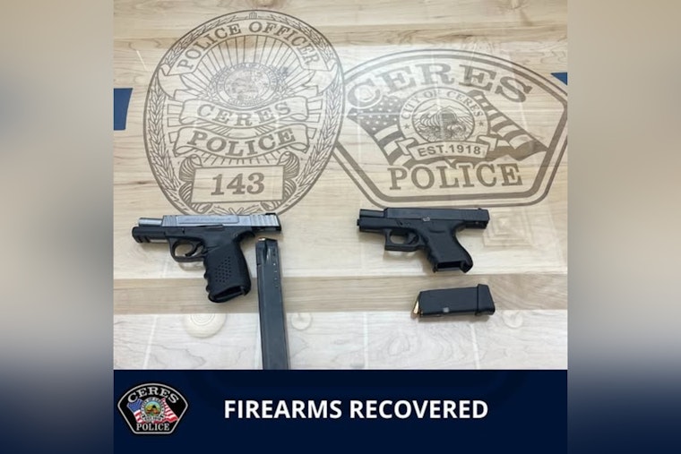 Ceres Police Arrest Two, Including Teen, for Unlawful Possession of Firearms Following Tip from Alert Citizen