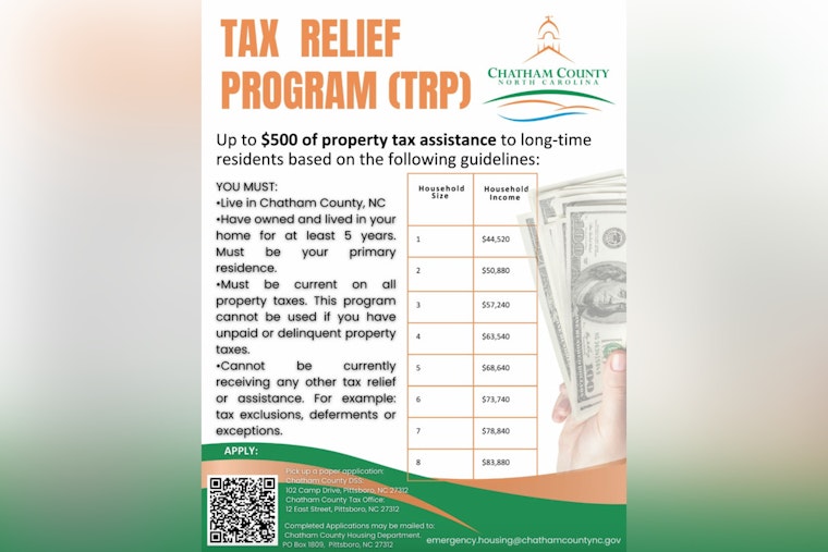 Chatham County Launches Tax Relief Program for Homeowners Amid Rising Property Values