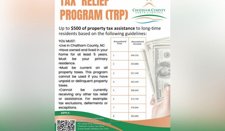 Chatham County Launches Tax Relief Program for Homeowners Amid Rising Property Values